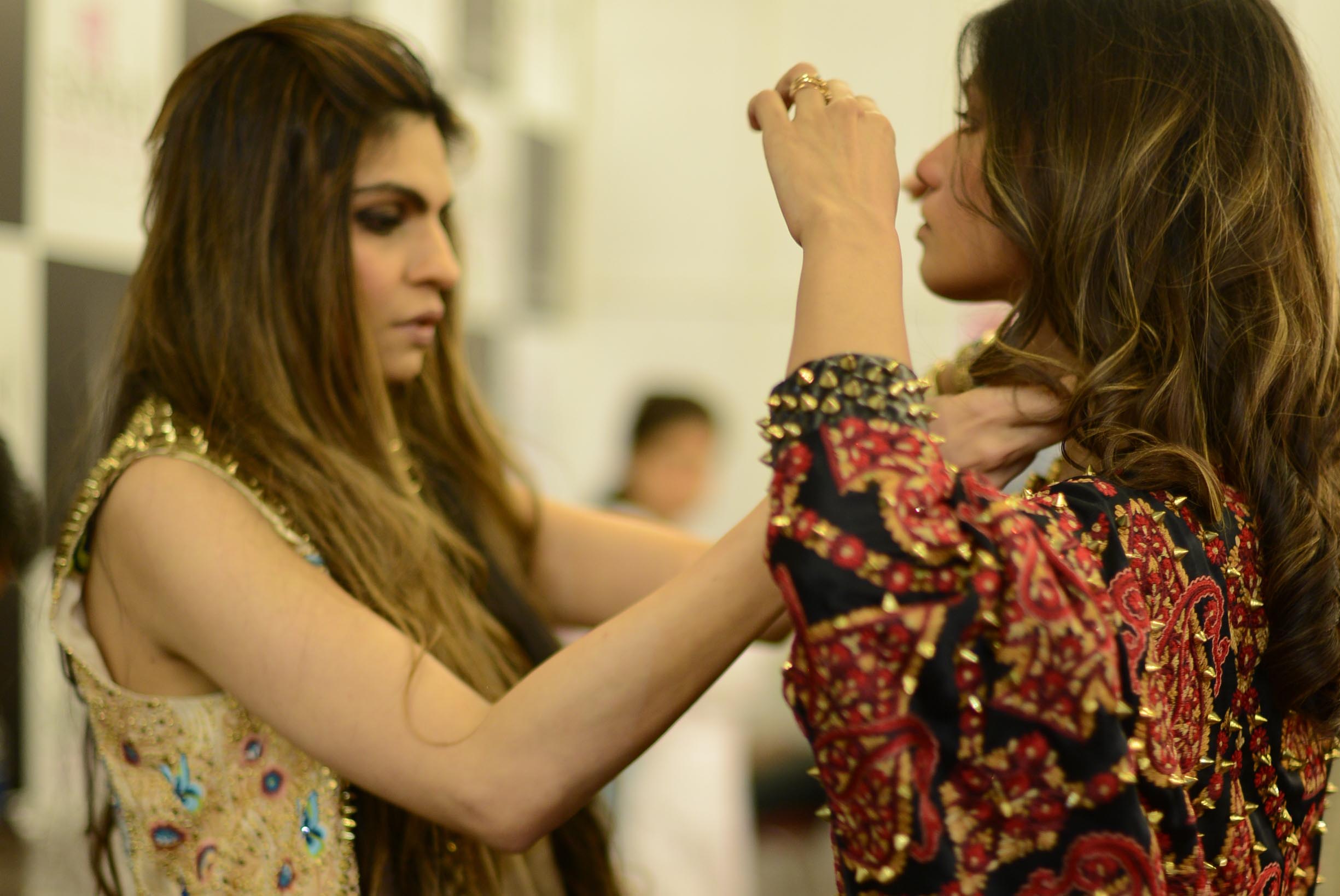 Backstage at Fashion Week