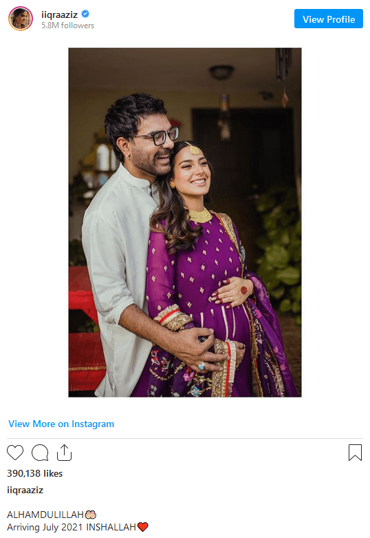 Iqra Aziz And Yasir Hussain announce first baby